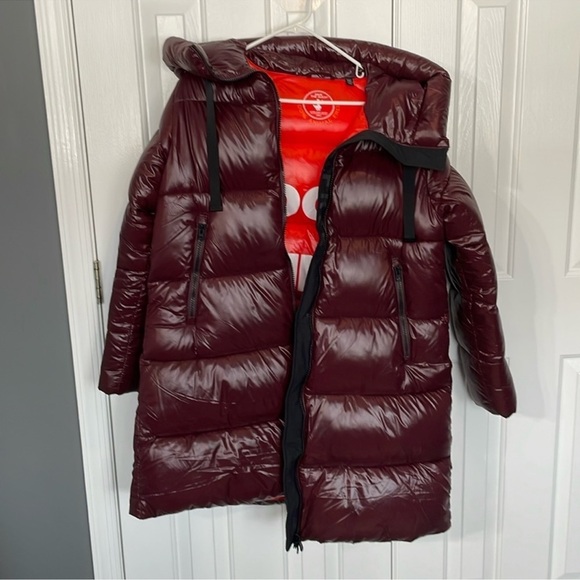 Save the Duck 100% Animal Free Synthetic Down Women's Deep Red Jacket Size 3/M-L - Picture 1 of 3